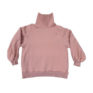 LIT Active Funnel Neck Sweatshirt Oversized Pastel Pink Heavyweight - Women's XS